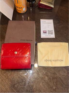 Louis Vuitton Vernis Red Patent Leather Wallet Coin Purse